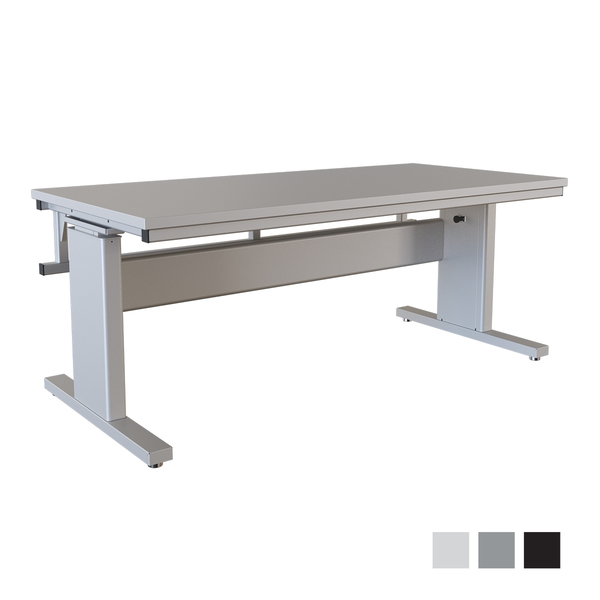 Bostontec Manual Height Adjust Workbench, 36"d X 72"w, 1,200 lb cap, Laminate Top, Leveler Glide Feet - G AFH3672-FA36C-3M3672 - G